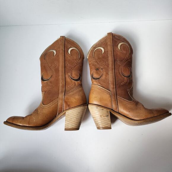 Vintage Dingo Cowboy Western Boots Womens Size 6M 1308 Brown Made In USA - Picture 8 of 12